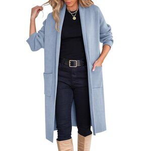 Coatigan Cardigan Long Sweater Oversized Open Front Knit Duster Coat - S